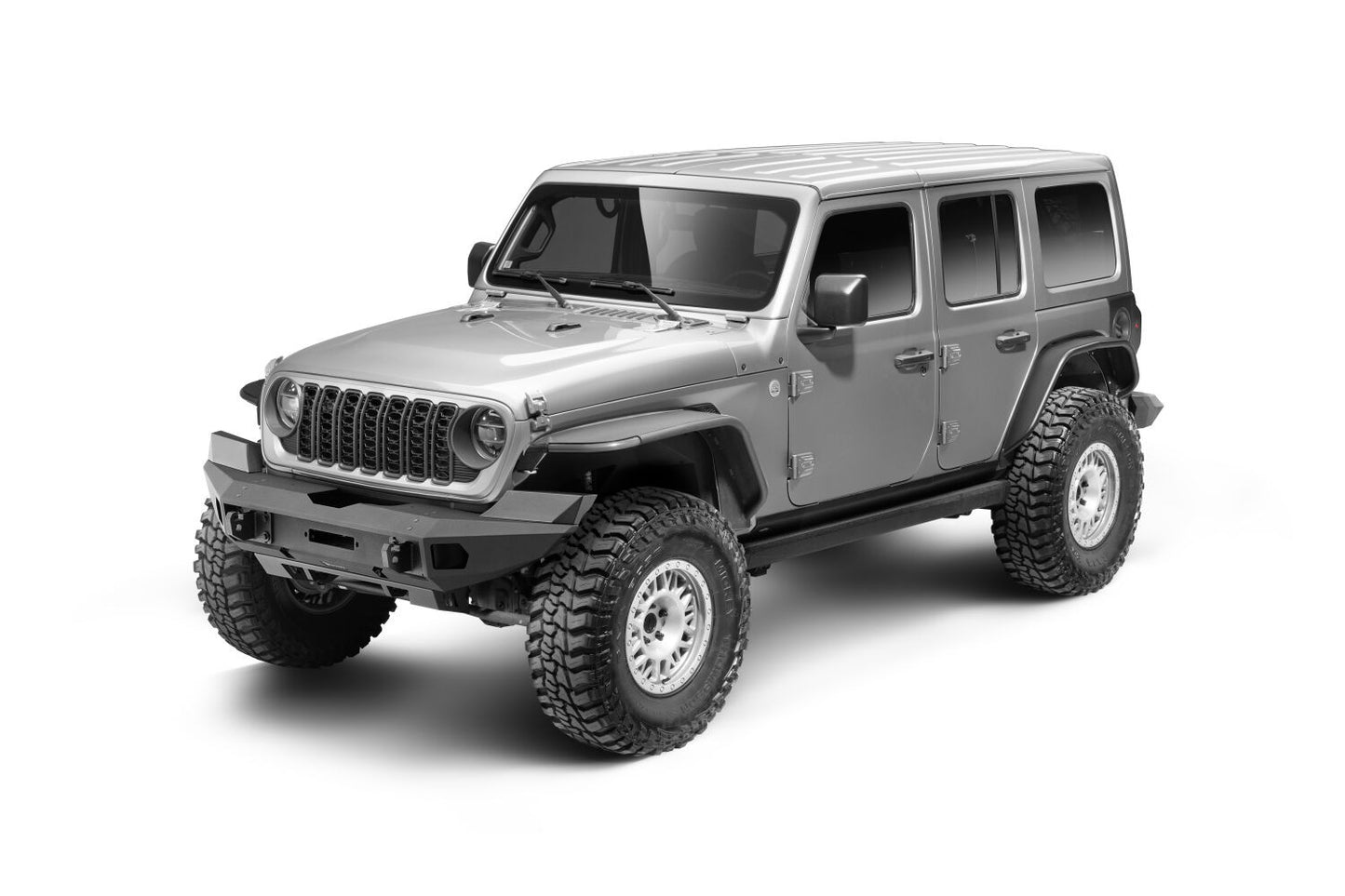 Trailline Bumper Fairlead Mount Plate Textured Black 2018-2026 Jeep Wrangler JL 2020-2025 Jeep Gladiator Go Rhino-8