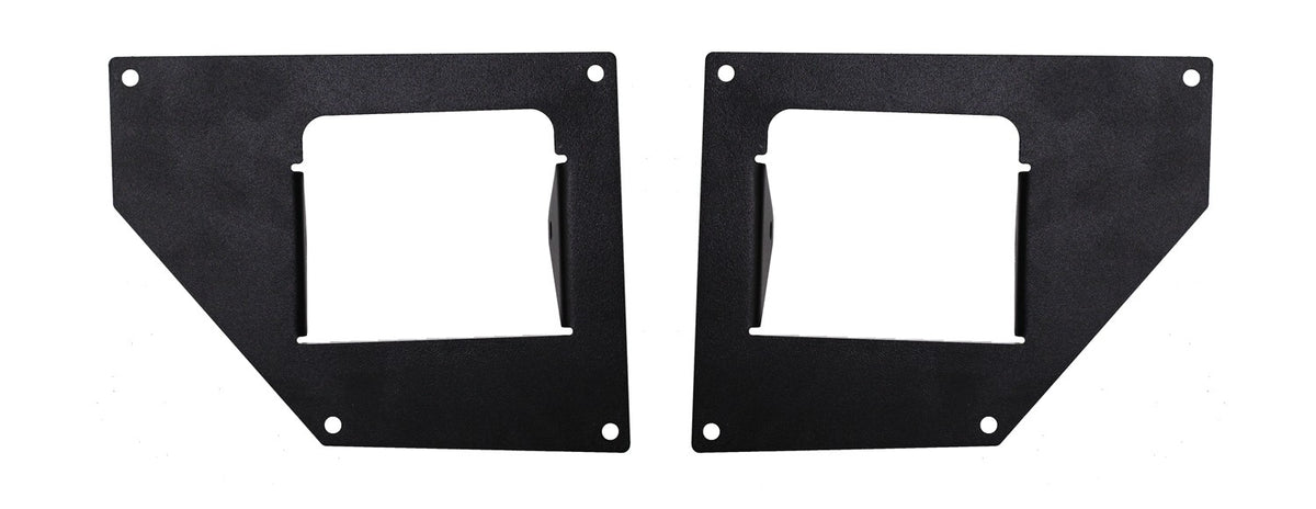 BRJ40 Light Plates for Straight End Caps (4 Inch) Textured Black For 2007-2018 Jeep Wrangler JK Go Rhino