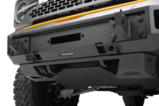 Trailline Bumper Fairlead Mount Plate Textured Black 2021-2025 Ford Bronco Go Rhino-1