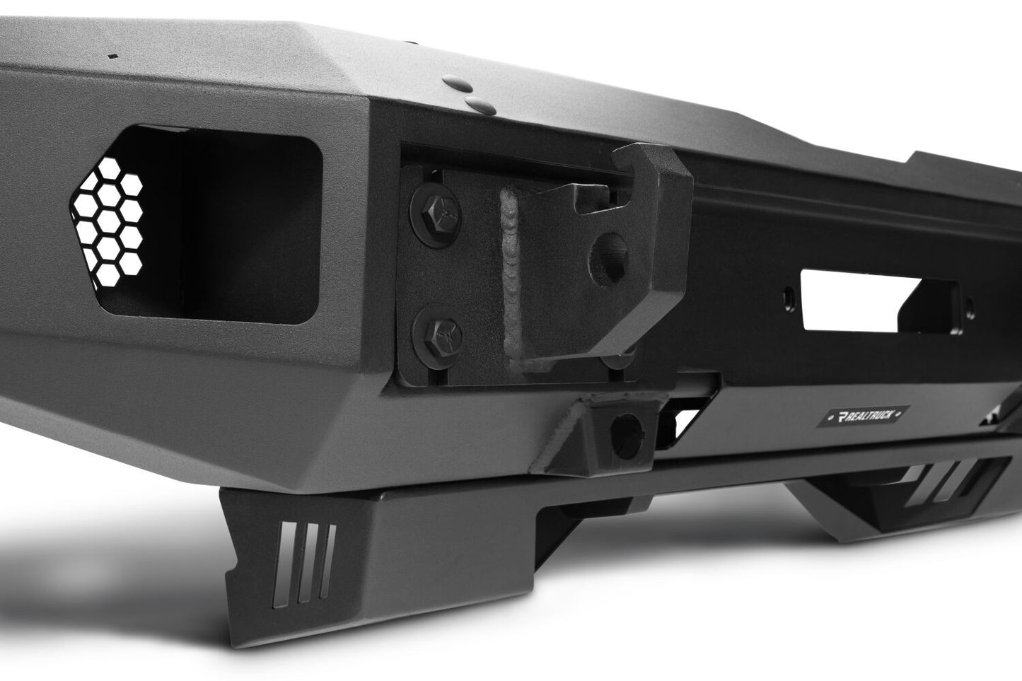 Trailline Bumper Fairlead Mount Plate Textured Black 2021-2025 Ford Bronco Go Rhino-3
