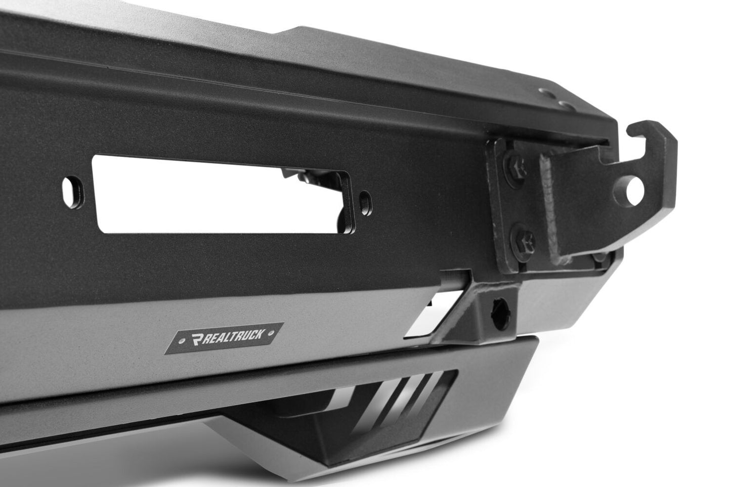 Trailline Bumper Fairlead Mount Plate Textured Black 2021-2025 Ford Bronco Go Rhino-4
