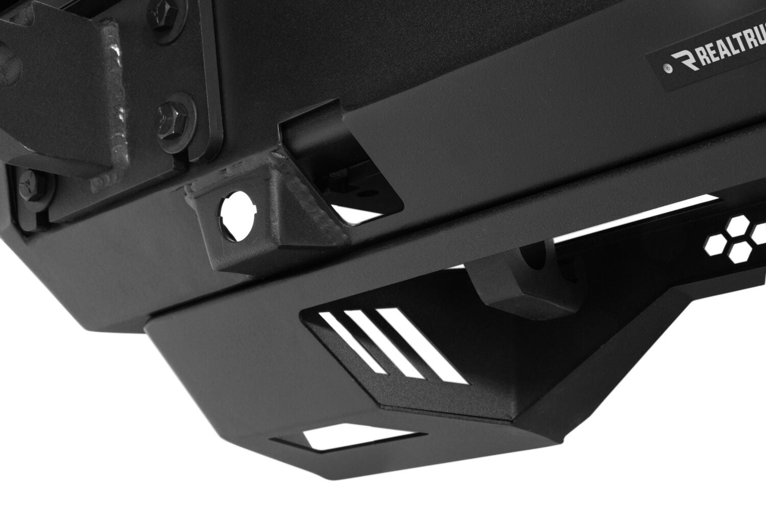 Trailline Bumper Fairlead Mount Plate Textured Black 2021-2025 Ford Bronco Go Rhino-5