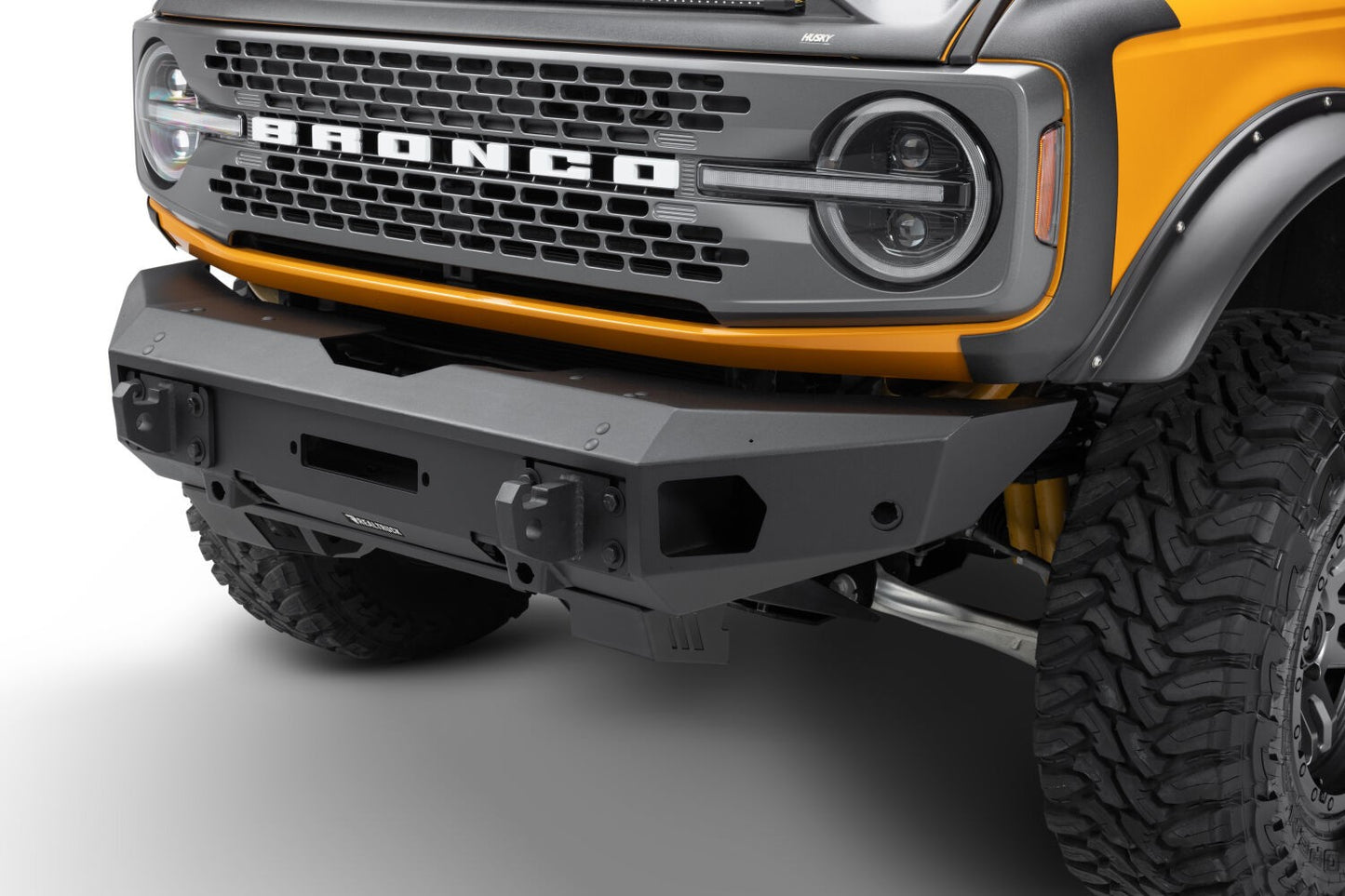 Trailline Bumper Fairlead Mount Plate Textured Black 2021-2025 Ford Bronco Go Rhino-7