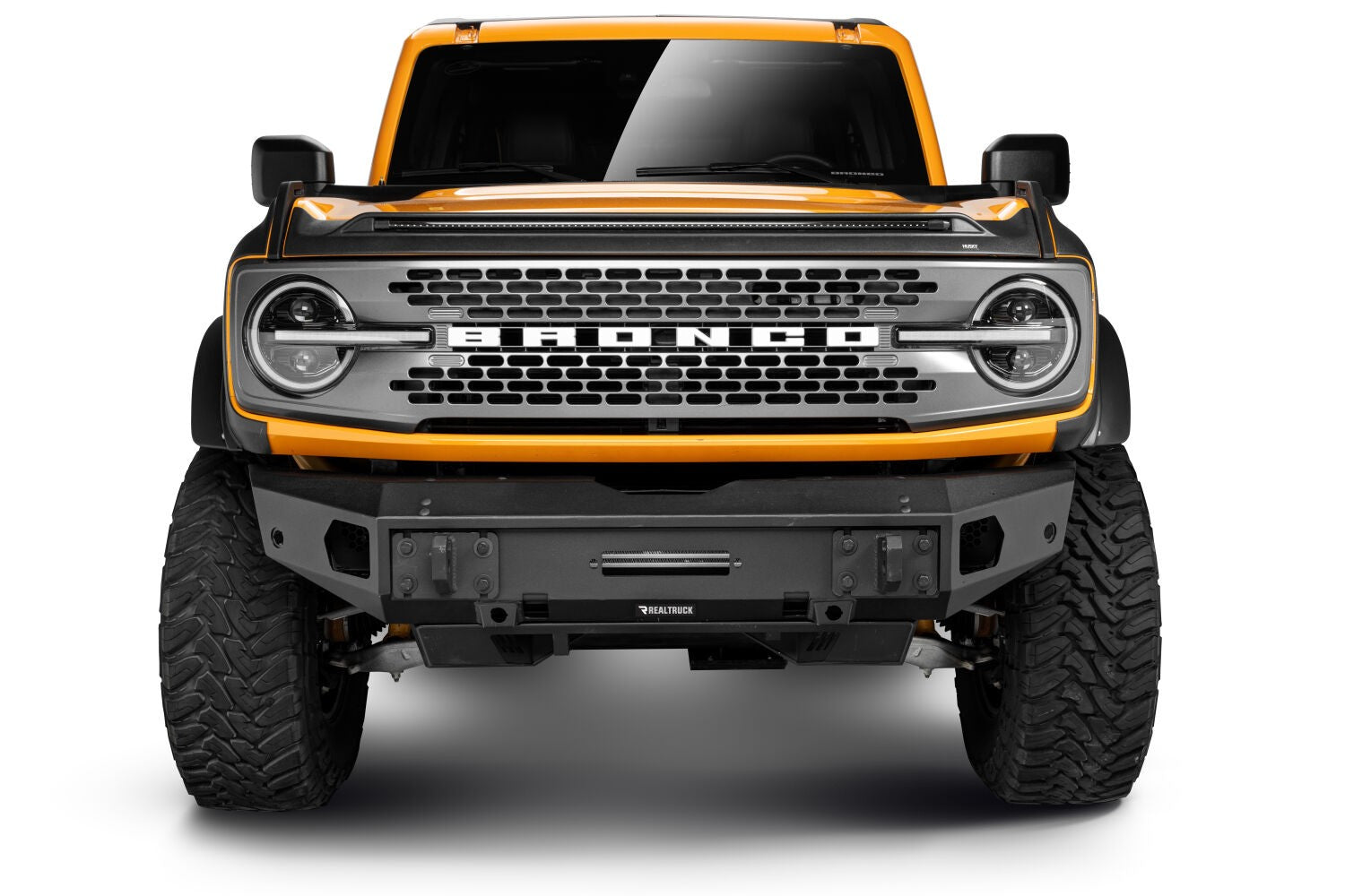 Trailline Bumper Fairlead Mount Plate Textured Black 2021-2025 Ford Bronco Go Rhino-8