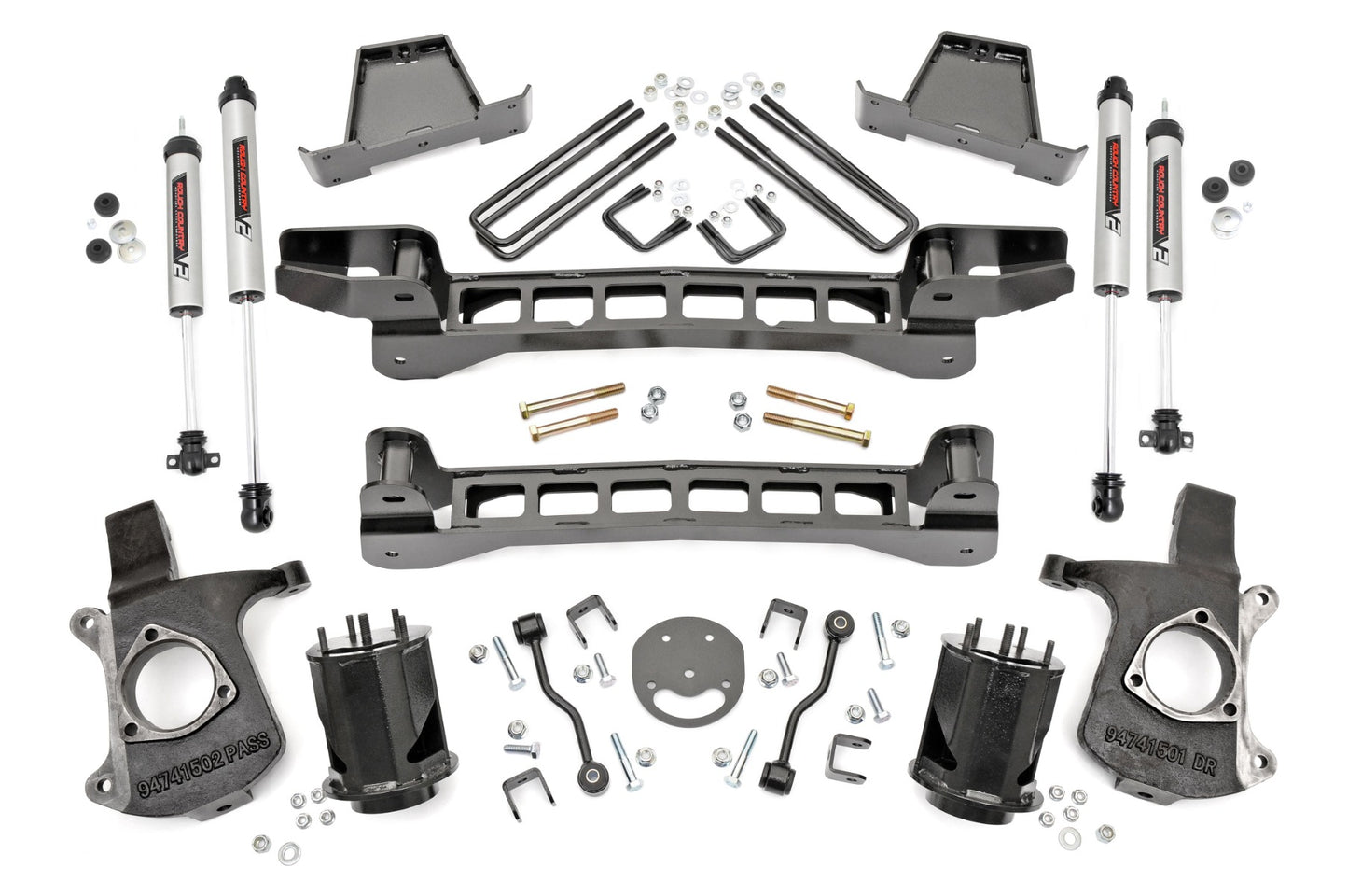 Rough Country 6 Inch GM Suspension Lift Kit w/V2 Shocks 99-06 1500 PU 2WD Rough Country