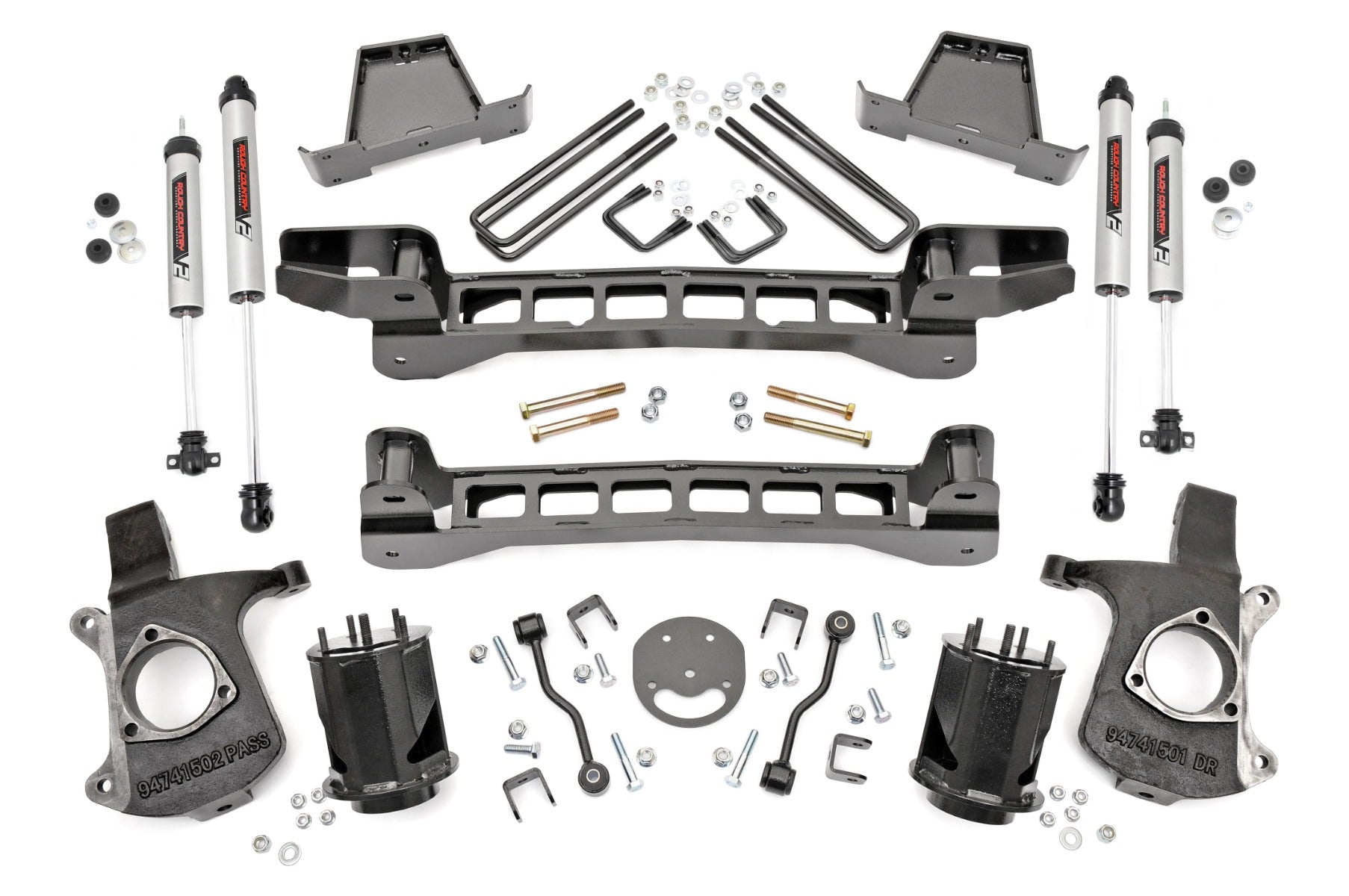 Rough Country 6 Inch GM Suspension Lift Kit w/V2 Shocks 99-06 1500 PU 2WD Rough Country