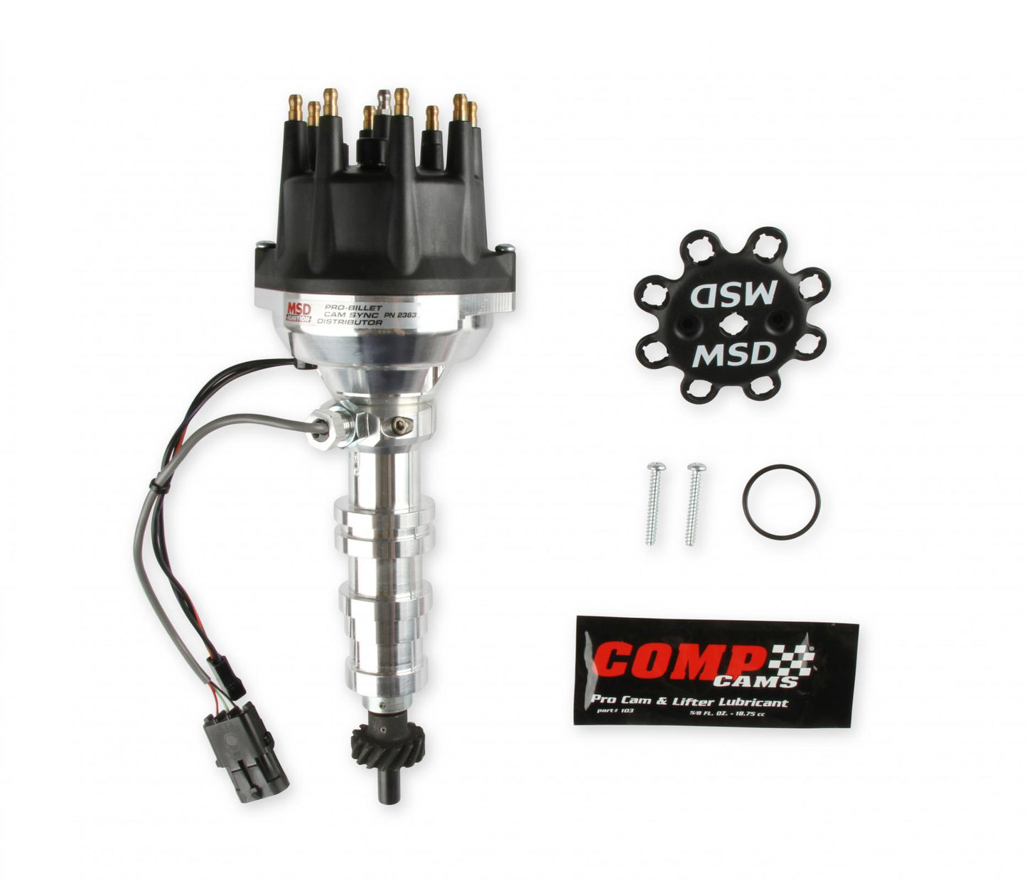 Pro-Billet Cam Sync Distributor, Ford Fe, Steel Gear Hall-Effect Sync Pickup And Includes A Steel Gear. Must Be Used With An 6, 7 Or 8-Series MSD Ignition