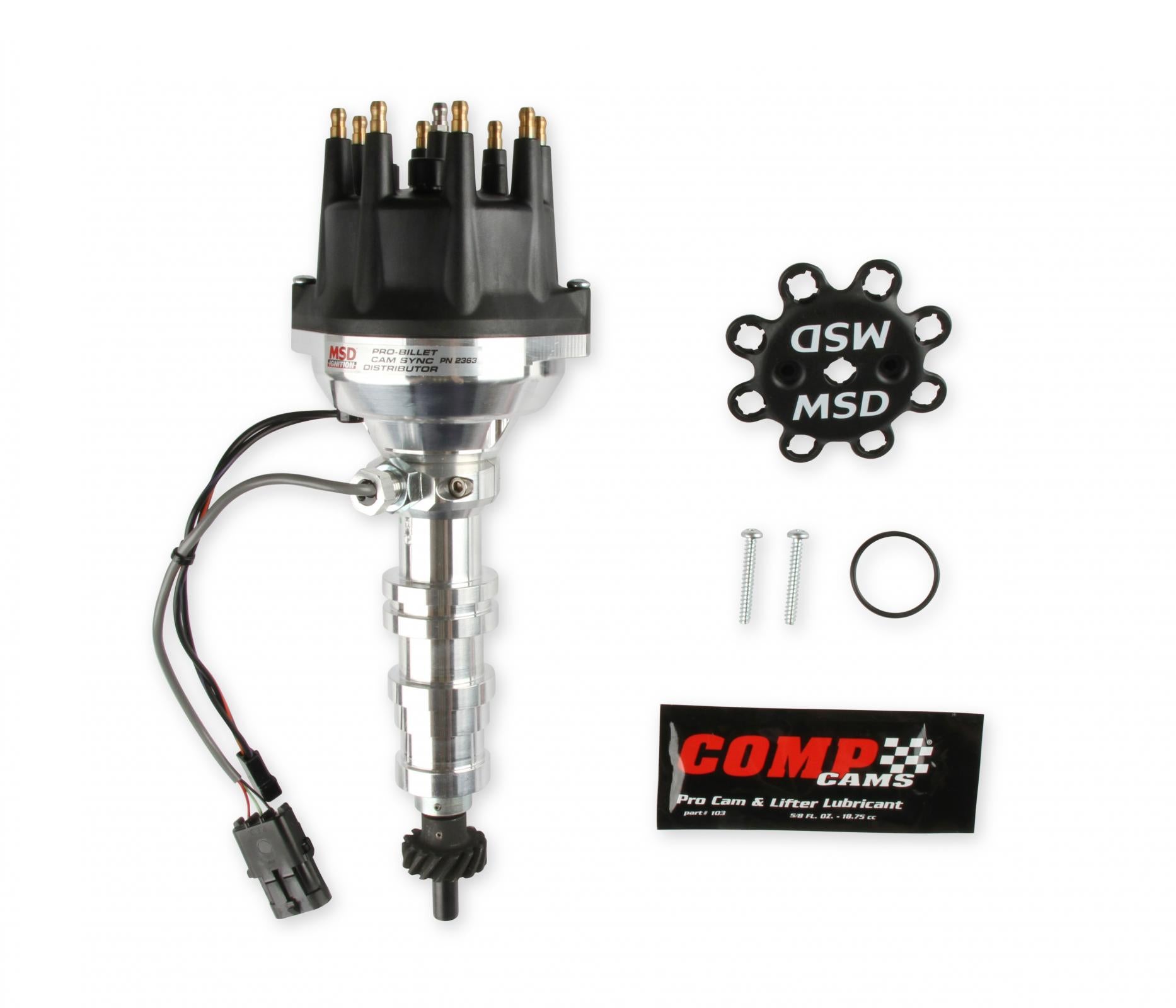 Pro-Billet Cam Sync Distributor, Ford Fe, Steel Gear Hall-Effect Sync Pickup And Includes A Steel Gear. Must Be Used With An 6, 7 Or 8-Series MSD Ignition