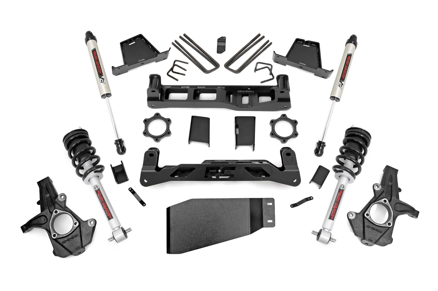 Rough Country 6.0 Inch GM Suspension Lift Kit w/ N3 Loaded Struts and V2 Shocks Rough Country