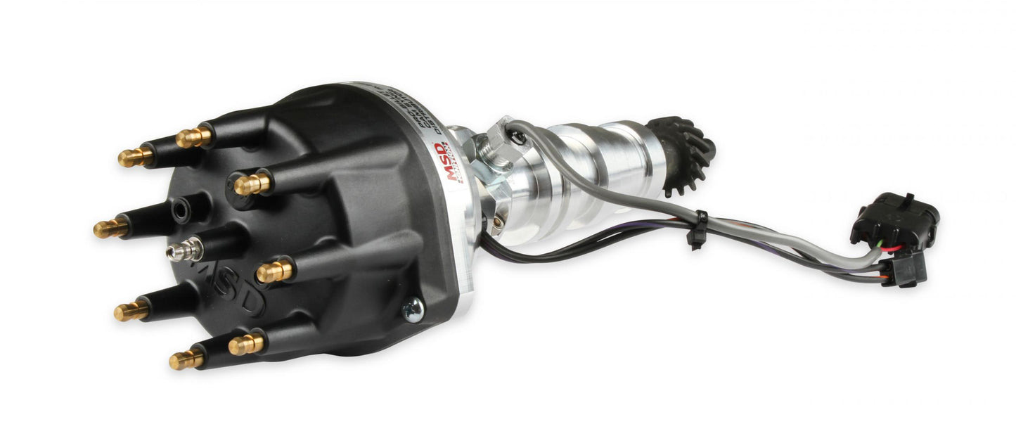 Pro-Billet Cam Sync Distributor, Ford Fe, Steel Gear Hall-Effect Sync Pickup And Includes A Steel Gear. Must Be Used With An 6, 7 Or 8-Series MSD Ignition-6
