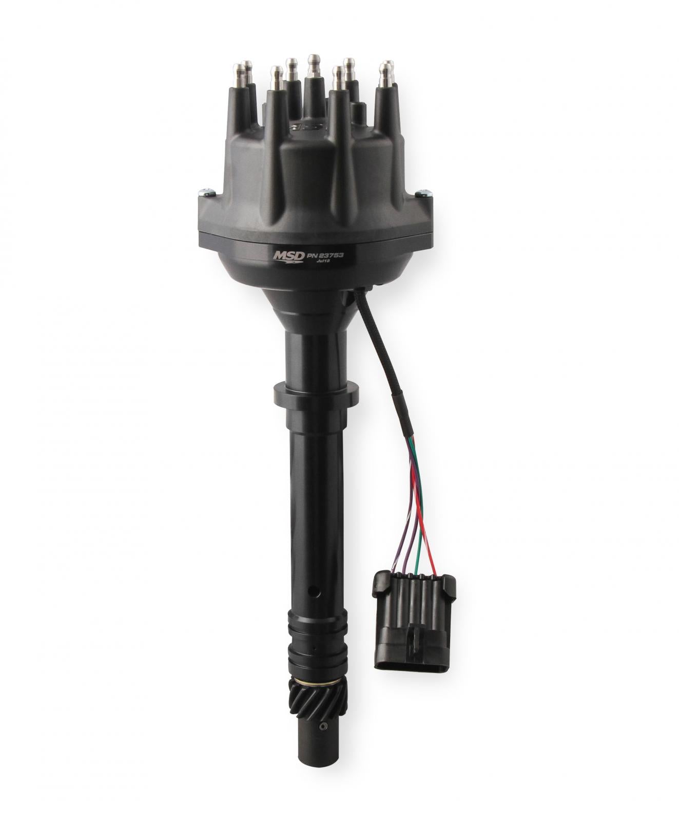 Black Chevy Small / Big Block Dual Sync Distributor Pro-Billet Dual Sync EFI Distributors Designed To Work With Holley Efi, And Other Sequential EFI Systems That Support Hall Effect Crank And Cams Sensor Inputs MSD Ignition
