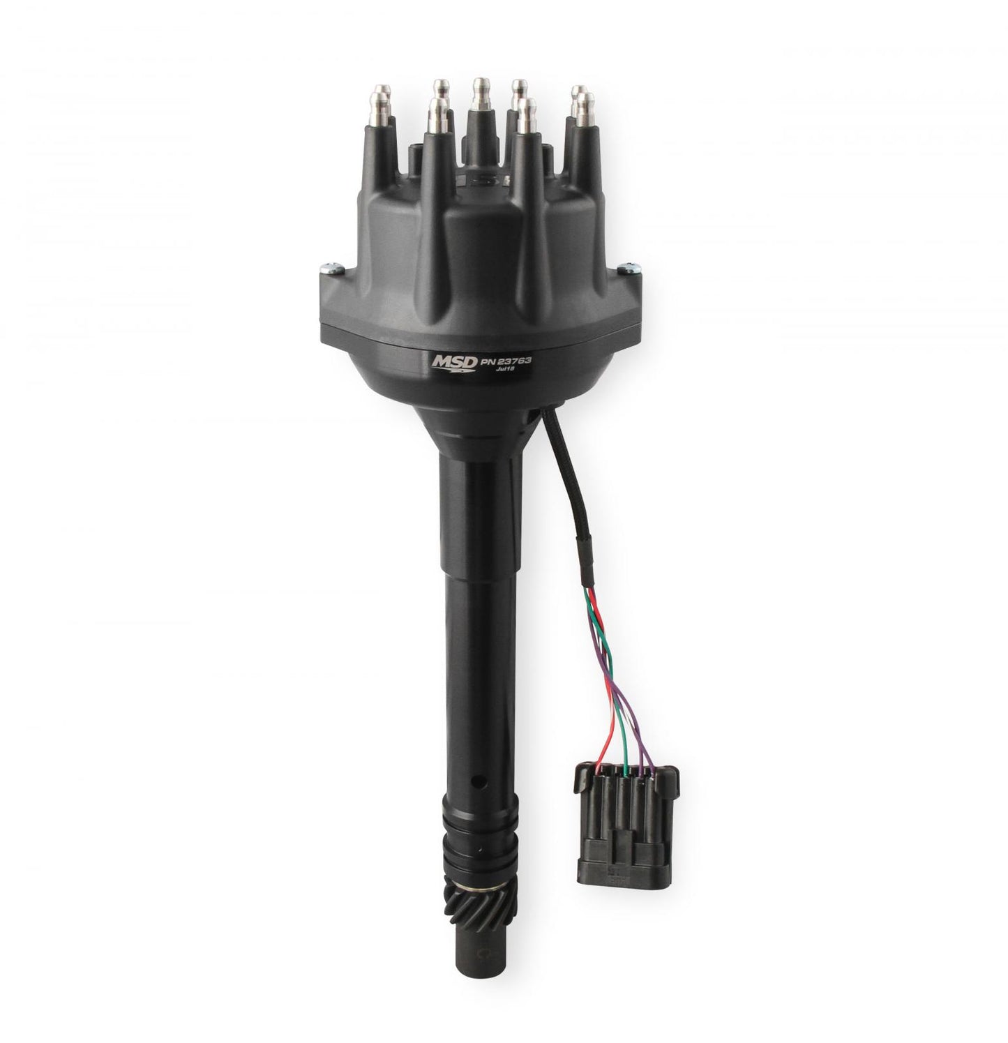 Black Chevy Tall Deck Dual Sync Distributor Pro-Billet Dual Sync EFI Distributors Designed To Work With Holley Efi, And Other Sequential EFI Systems That Support Hall Effect Crank And Cams Sensor Inputs MSD Ignition