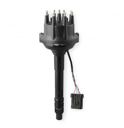 Black Chevy Tall Deck Dual Sync Distributor Pro-Billet Dual Sync EFI Distributors Designed To Work With Holley Efi, And Other Sequential EFI Systems That Support Hall Effect Crank And Cams Sensor Inputs MSD Ignition