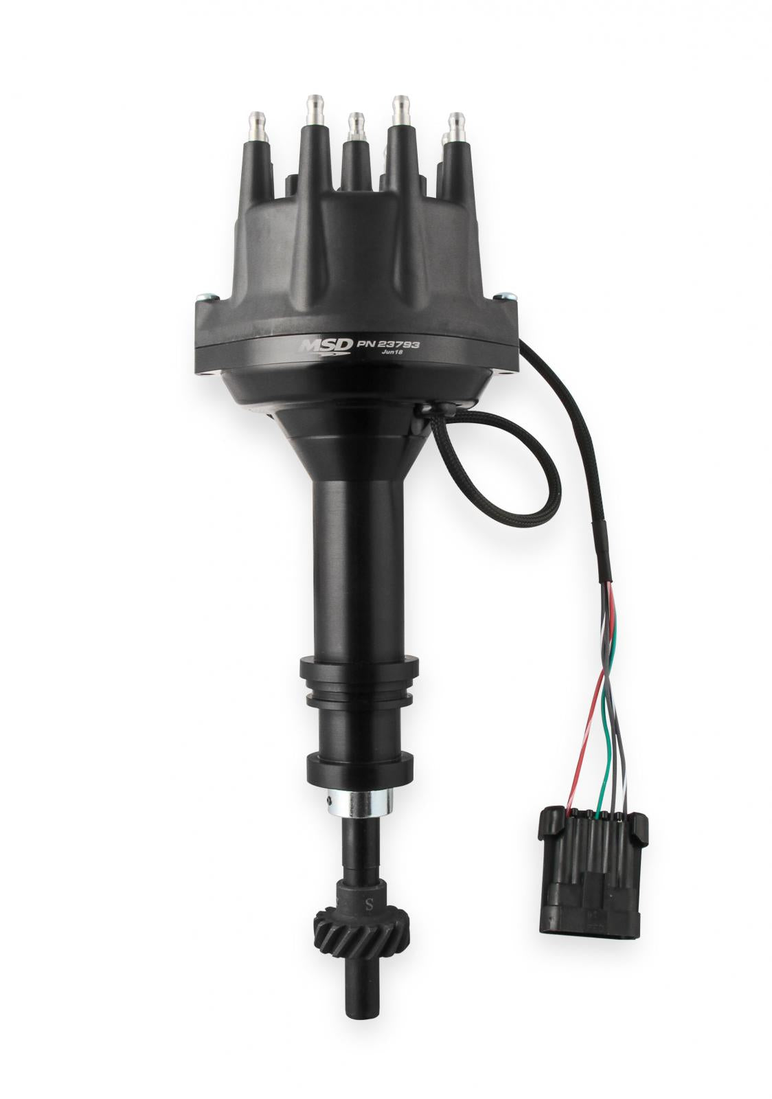 Black Ford 351C 460 Dual Sync Distributor Pro-Billet Dual Sync EFI Distributors Designed To Work With Holley Efi, And Other Sequential EFI Systems That Support Hall Effect Crank And Cams Sensor Inputs MSD Ignition