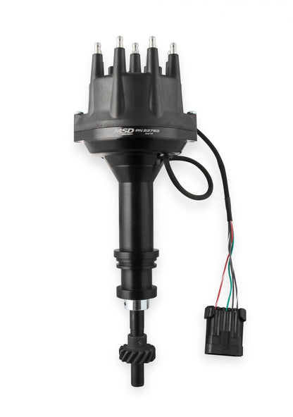 Black Ford 351C 460 Dual Sync Distributor Pro-Billet Dual Sync EFI Distributors Designed To Work With Holley Efi, And Other Sequential EFI Systems That Support Hall Effect Crank And Cams Sensor Inputs MSD Ignition