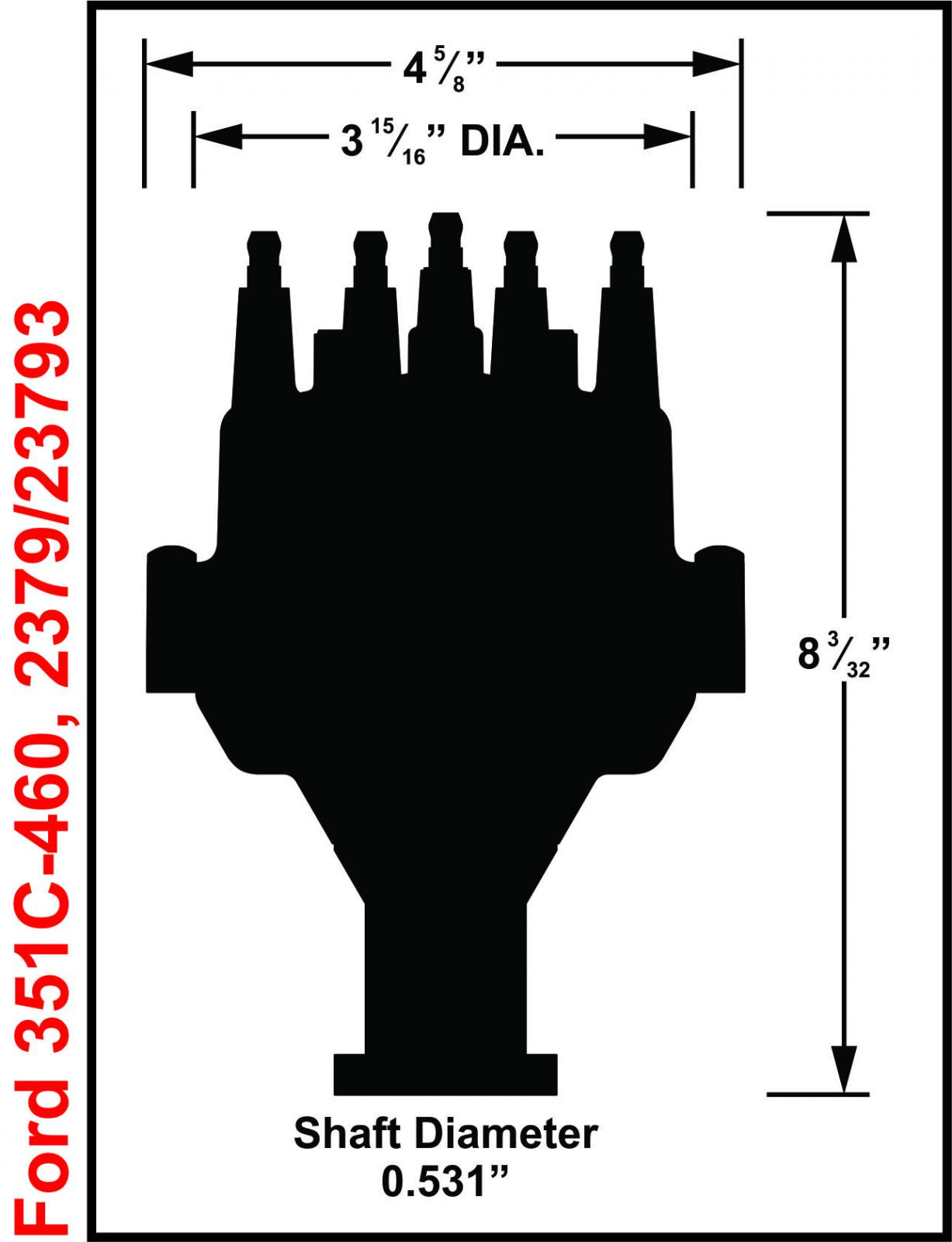 Black Ford 351C 460 Dual Sync Distributor Pro-Billet Dual Sync EFI Distributors Designed To Work With Holley Efi, And Other Sequential EFI Systems That Support Hall Effect Crank And Cams Sensor Inputs MSD Ignition-4