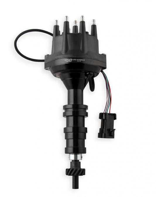 Black Ford Fe Dual Sync Distributor Pro-Billet Dual Sync EFI Distributors Designed To Work With Holley Efi, And Other Sequential EFI Systems That Support Hall Effect Crank And Cams Sensor Inputs MSD Ignition