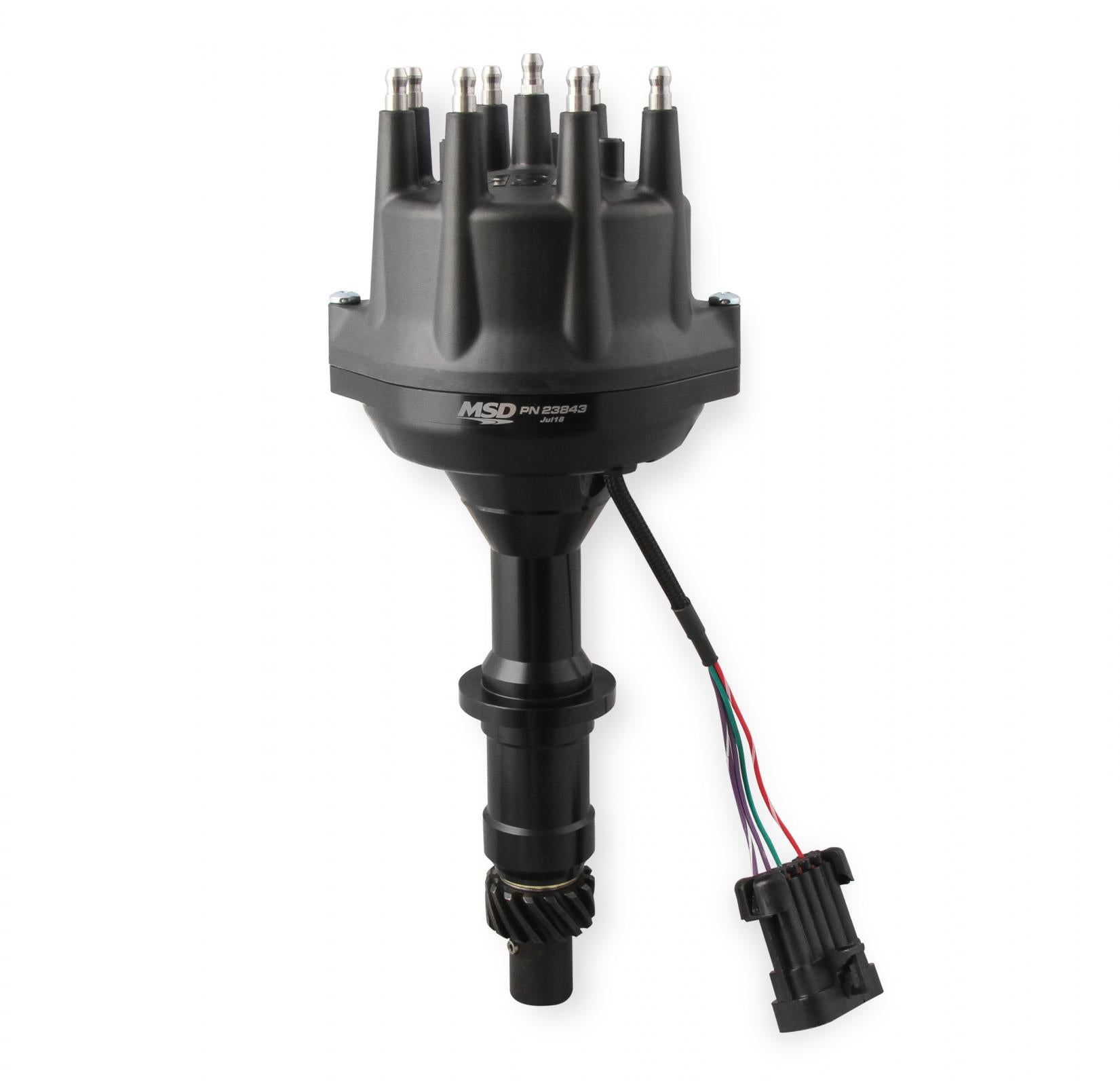 Black Pontiac V8 Dual Sync Distributor Pro-Billet Dual Sync EFI Distributors Designed To Work With Holley Efi, And Other Sequential EFI Systems That Support Hall Effect Crank And Cams Sensor Inputs MSD Ignition