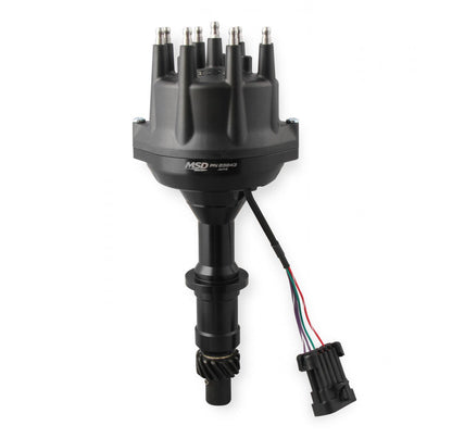 Black Pontiac V8 Dual Sync Distributor Pro-Billet Dual Sync EFI Distributors Designed To Work With Holley Efi, And Other Sequential EFI Systems That Support Hall Effect Crank And Cams Sensor Inputs MSD Ignition