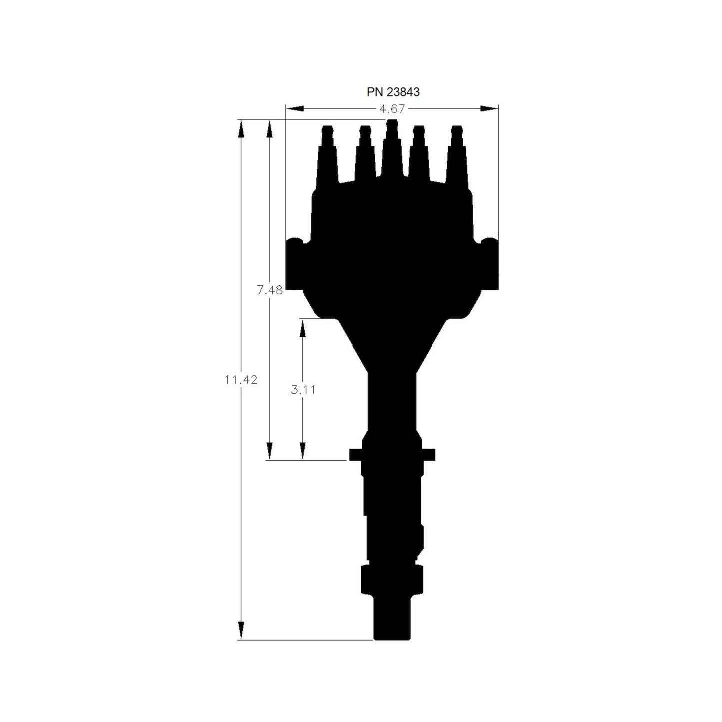 Black Pontiac V8 Dual Sync Distributor Pro-Billet Dual Sync EFI Distributors Designed To Work With Holley Efi, And Other Sequential EFI Systems That Support Hall Effect Crank And Cams Sensor Inputs MSD Ignition-5