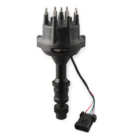 Black Oldsmobile V8 Dual Sync Distributor Pro-Billet Dual Sync EFI Distributor Fits Olds 260, 307, 330, 350, 400, 403, 425 And 455 MSD Ignition