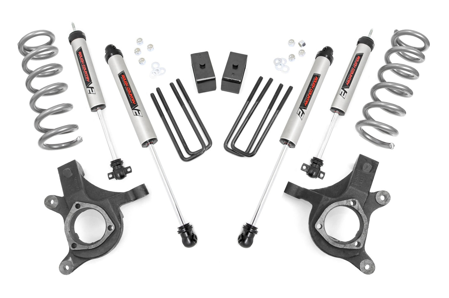 Rough Country 4.5 Inch GM Suspension Lift Kit w/V2 Shocks For 99-06 1500 PU 2WD Rough Country