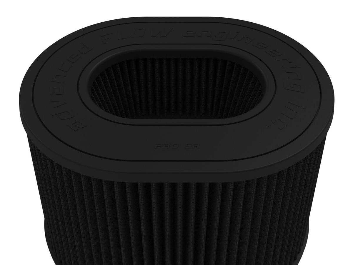 Magnum Force Intake Replacement Air Filter w/ Black Pro 5R Media 5-1/2 Inch F x (12-1/4x9-3/4) Inch B x (11-1/4x8-3/4) Inch T (Inverted) x 8 Inch H aFe Power-3