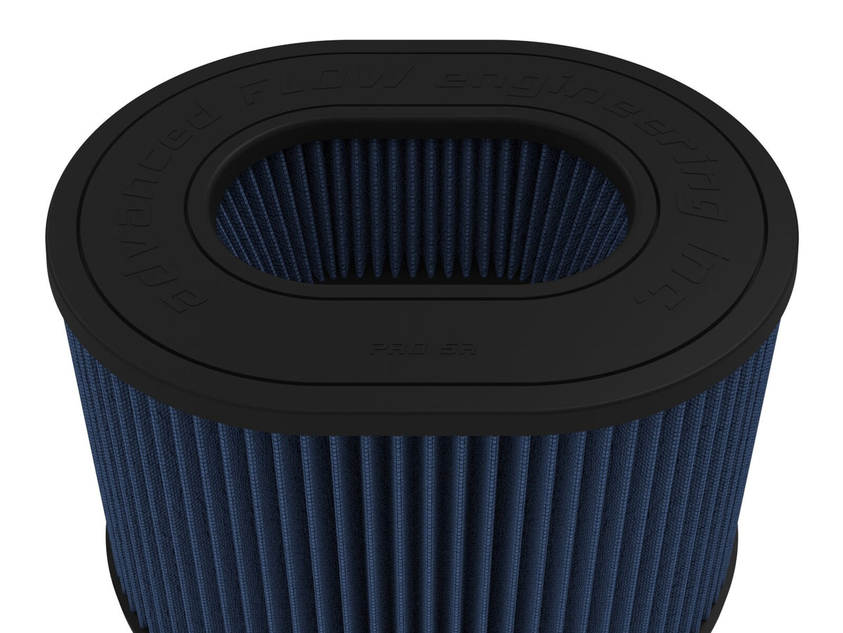 Magnum Force Intake Replacement Air Filter w/ Pro 5R Media 5-1/2 Inch F x (12-1/4x9-3/4) Inch B x (11-1/4x8-3/4) Inch T (Inverted) x 8 Inch H aFe Power-3