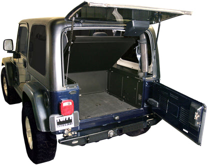 Deluxe Cargo Enclosure - 87-95 Wrangler YJ / 97-06 Wrangler TJ Rear Seats Must Be Removed Black Products Tuffy Security-2