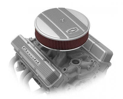 GM Licensed Vintage Series SBC Valve Covers GM Style Finned Script Perimeter Bolt Valve Cover Pair SBC Holley-5