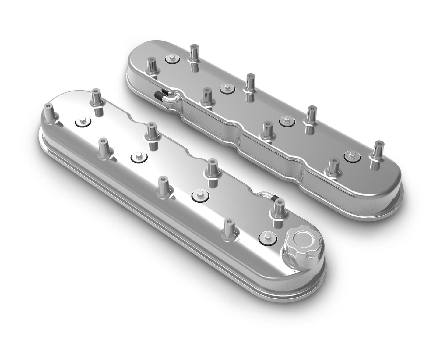 Tall LS Valve Covers Polished Tall LS Valve Covers W/ Coil Mounting Posts, Cast Aluminum Polished Finish Holley-2