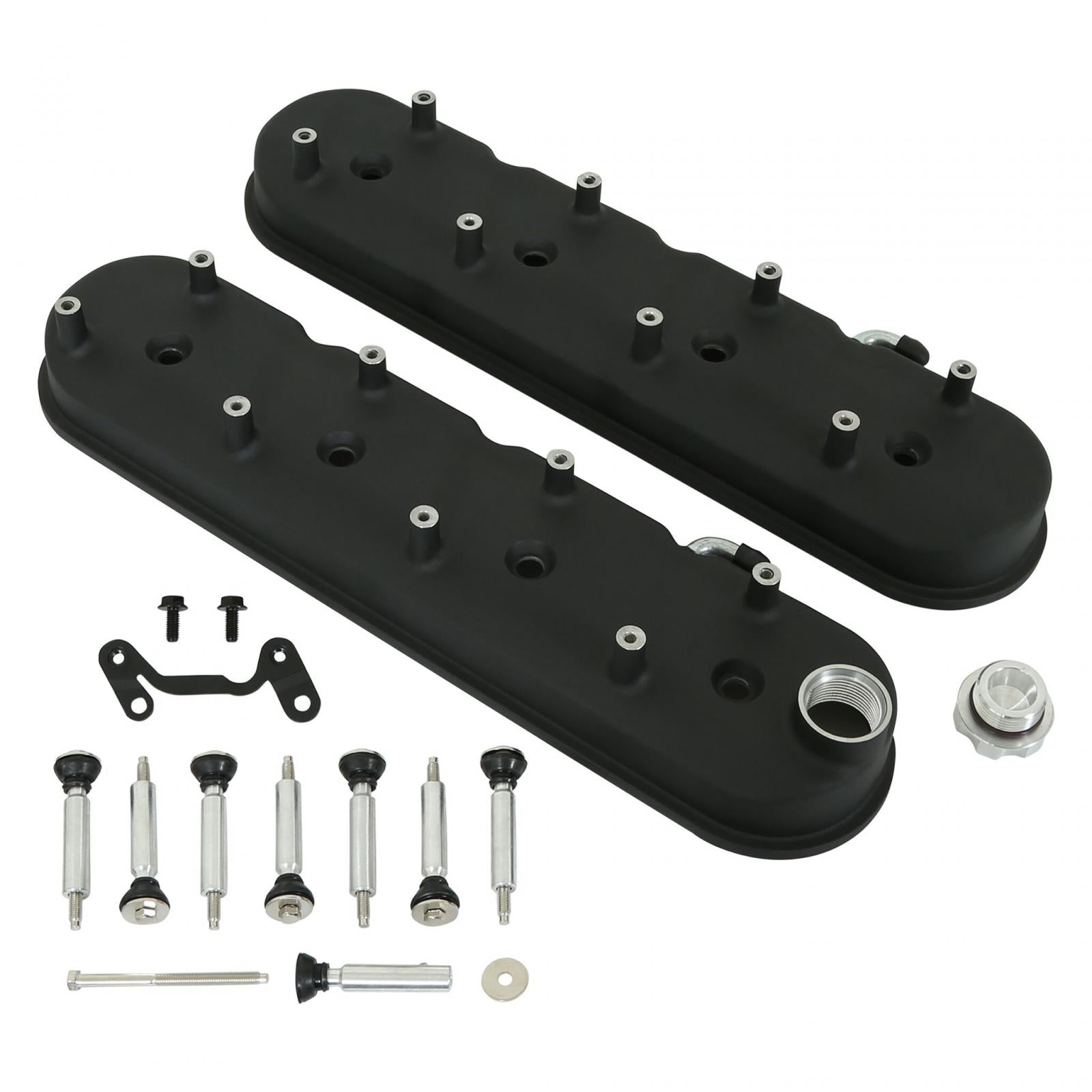 Tall LS Valve Covers Satin Black Tall LS Valve Covers W/ Coil Mounting Posts, Cast Aluminum Satin Black Finish Holley-3