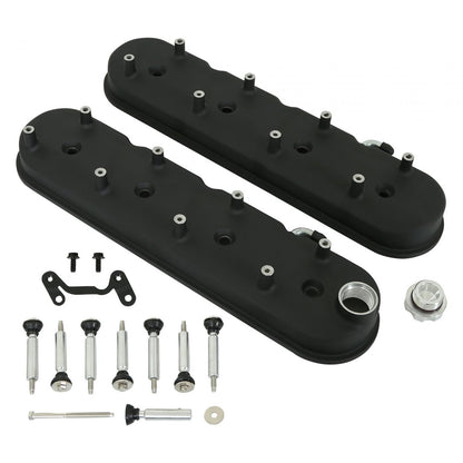 Tall LS Valve Covers Satin Black Tall LS Valve Covers W/ Coil Mounting Posts, Cast Aluminum Satin Black Finish Holley-3
