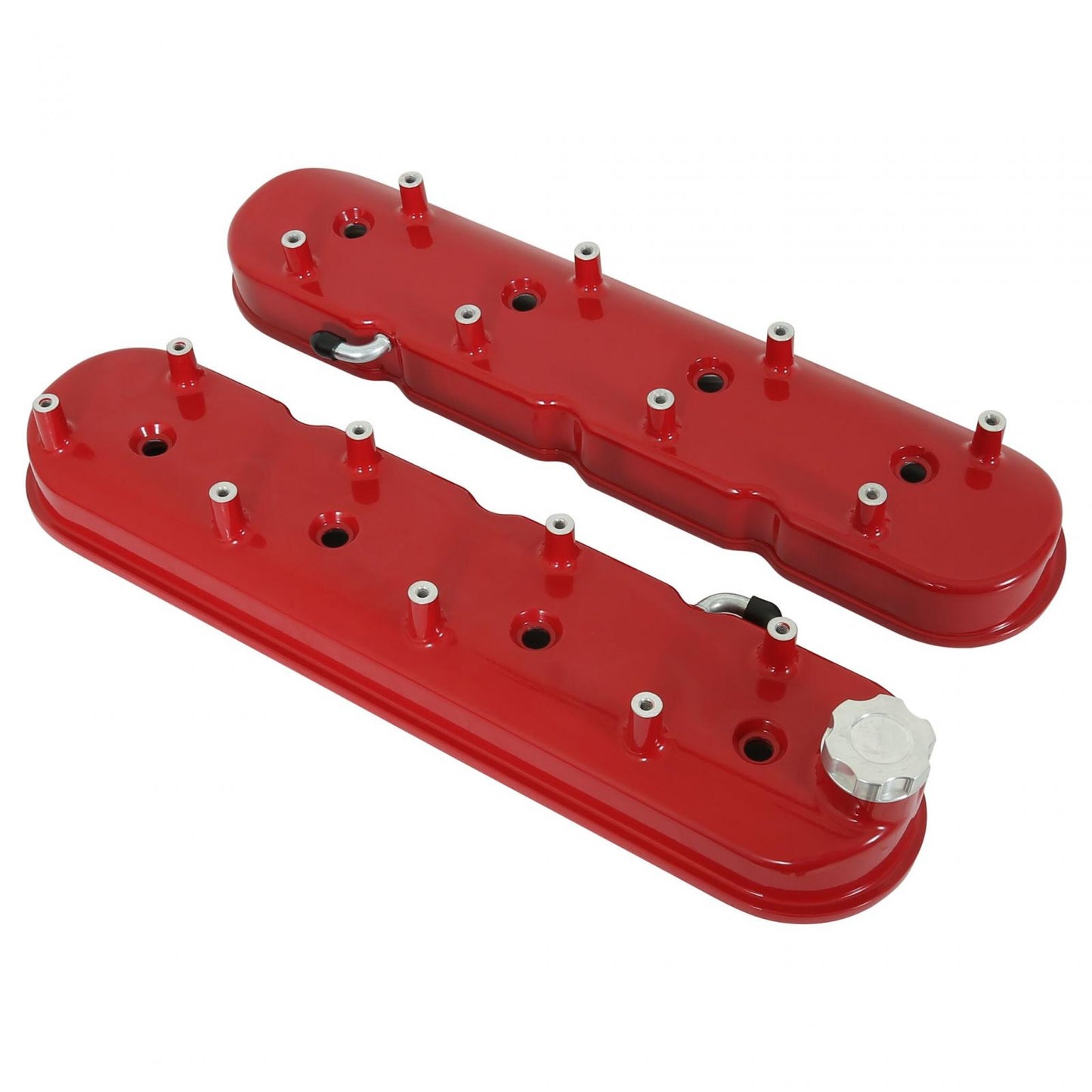 Tall LS Valve Covers Gloss Red Tall LS Valve Covers W/ Coil Mounting Posts, Cast Aluminum Gloss Red Holley