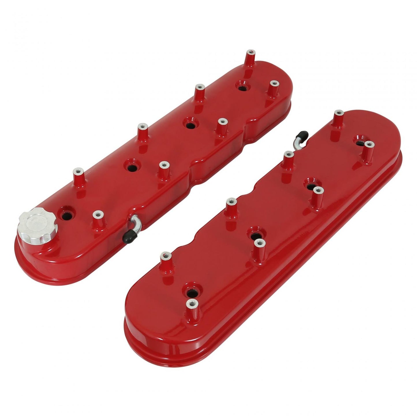 Tall LS Valve Covers Gloss Red Tall LS Valve Covers W/ Coil Mounting Posts, Cast Aluminum Gloss Red Holley-2