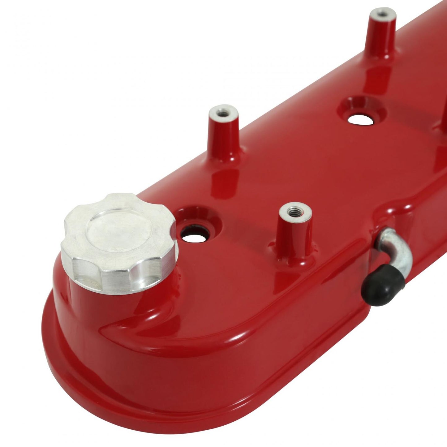 Tall LS Valve Covers Gloss Red Tall LS Valve Covers W/ Coil Mounting Posts, Cast Aluminum Gloss Red Holley-3