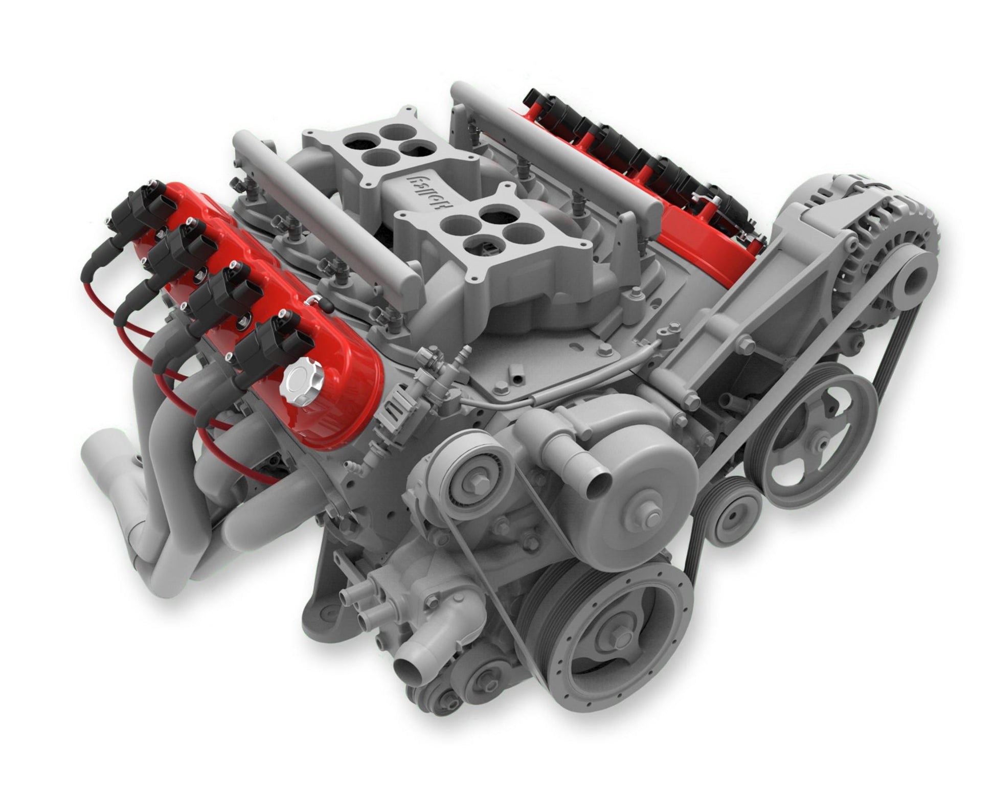 Tall LS Valve Covers Gloss Red Tall LS Valve Covers W/ Coil Mounting Posts, Cast Aluminum Gloss Red Holley-9