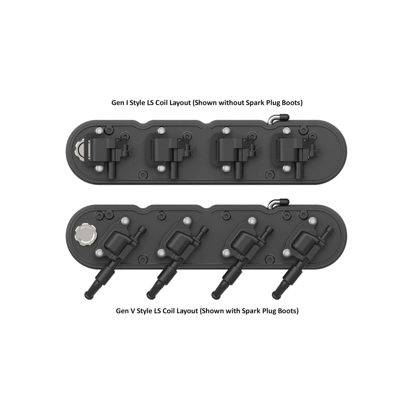 2-Piece Finned Valve Cover Gen III/iv LS Machined Chevrolet Gen III/iv LS Cast Aluminum Coil-Mounting Base & Integrated Coil Cover Holley-17