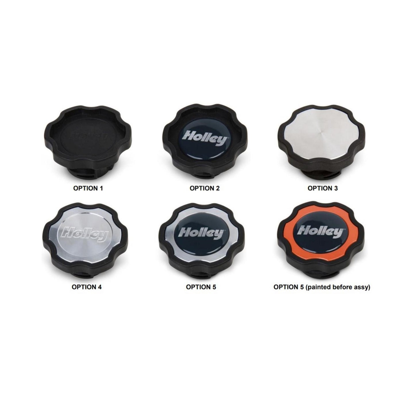 LS Oil Fill Cap with Billet Center Five-Way Customizable Oil Fill Cap for LS Engines Holley-1