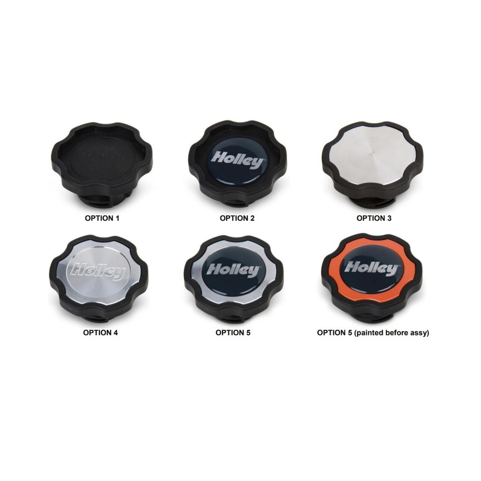LS Oil Fill Cap with Billet Center Five-Way Customizable Oil Fill Cap for LS Engines Holley-1