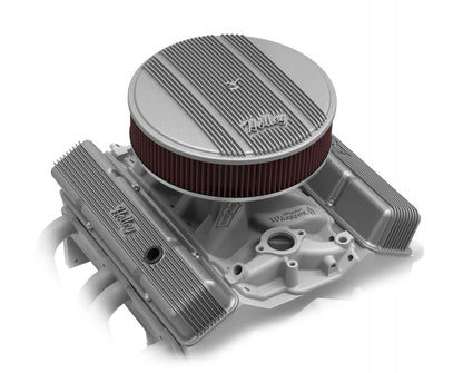 Valve Covers Vintage Series Finned SBC Chevrolet Small Block with Emissions Provisions Perimeter Bolt Cast Aluminum Holley-15