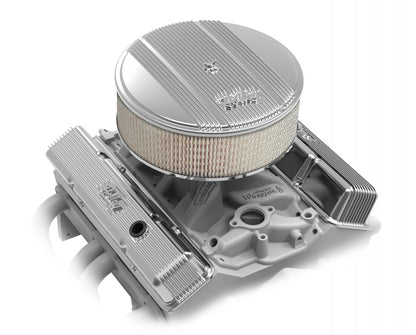 Valve Covers Vintage Series Finned SBC Chevrolet Small Block with Emissions Provisions Perimeter Bolt Cast Aluminum Holley-11