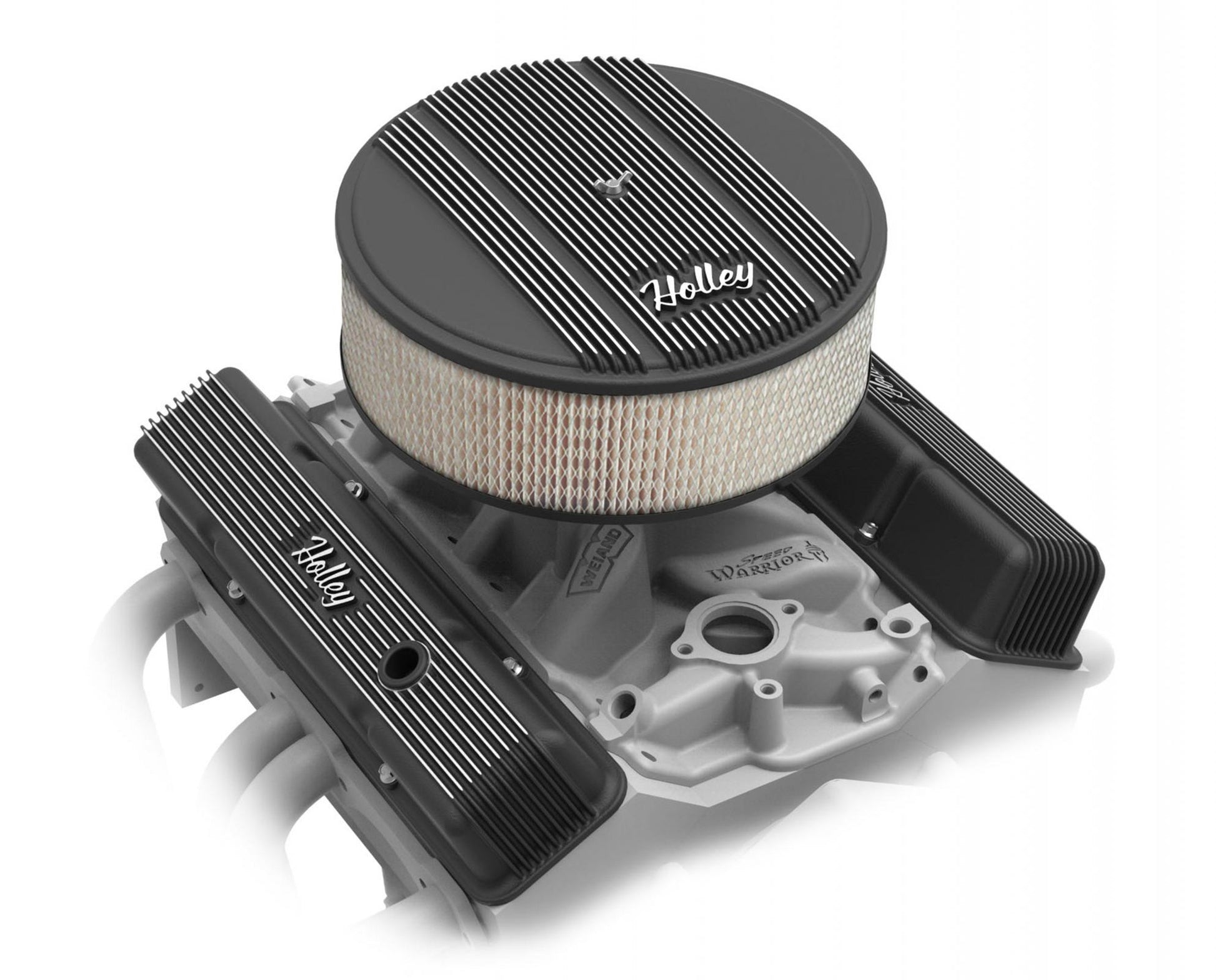 Valve Covers Vintage Series Finned SBC Chevrolet Small Block with Emissions Provisions Perimeter Bolt Cast Aluminum Holley-7