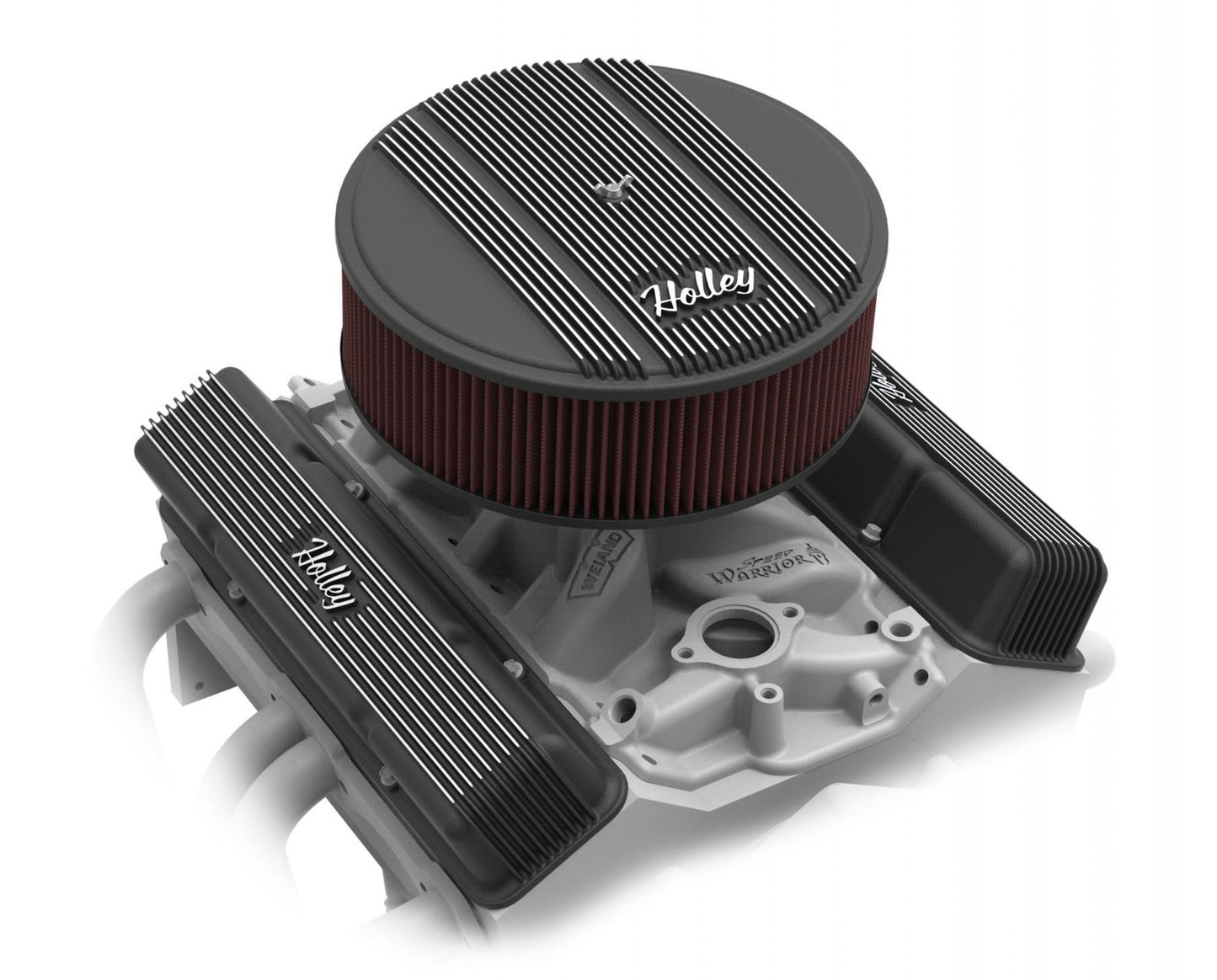 Valve Covers Vintage Series Finned SBC Chevrolet Small Block with Emissions Provisions Perimeter Bolt Cast Aluminum Holley-3