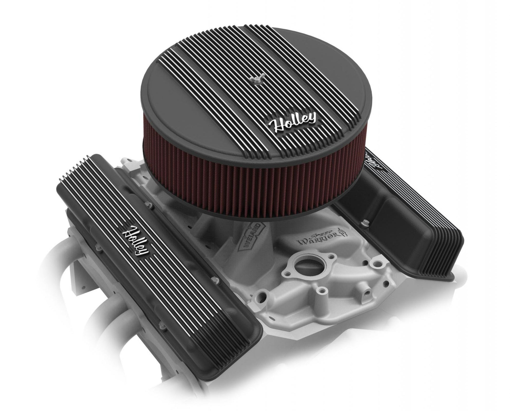 Valve Covers Vintage Series Finned SBC Chevrolet Small Block with Emissions Provisions Perimeter Bolt Cast Aluminum Holley-3