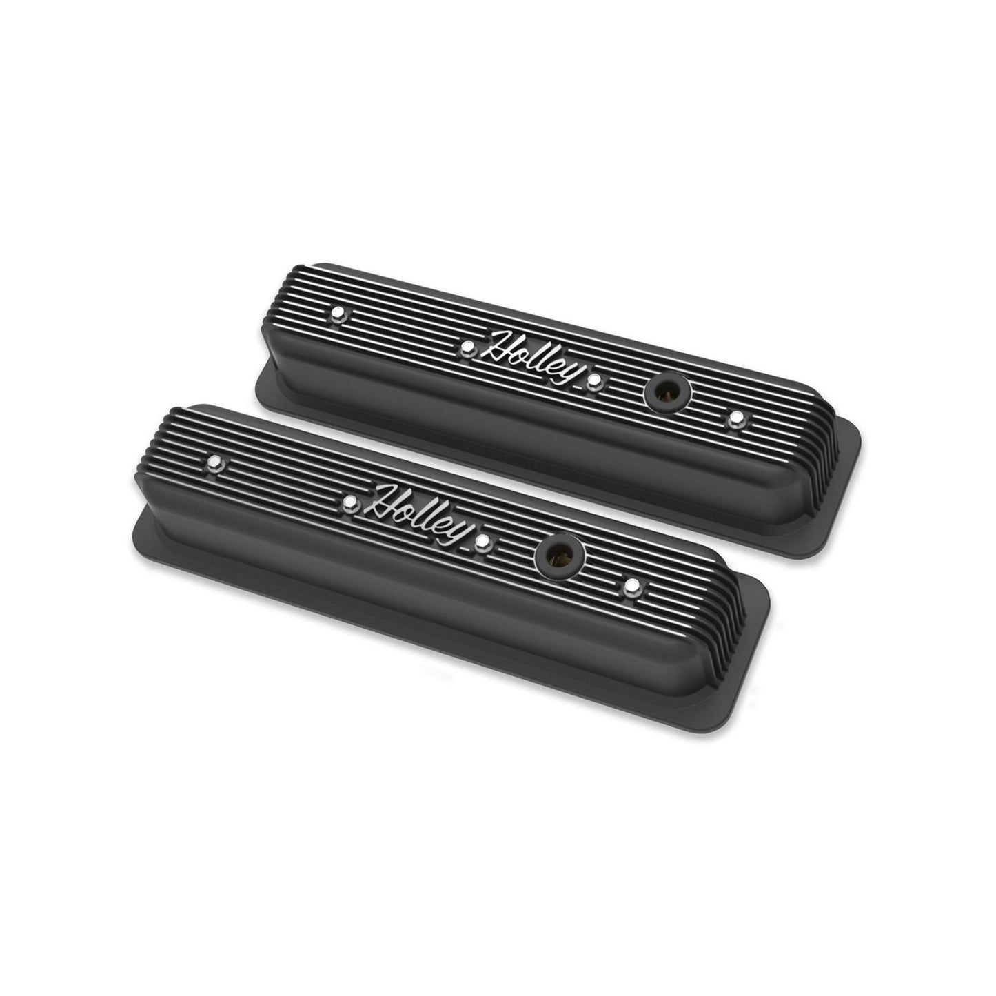 Vintage Finned Valve Cover Script SBC Center Bolt Machined Small Block Chevrolet ZZ6/Vortec Center Bolt Valve Cover Emissions Provision Holley-9