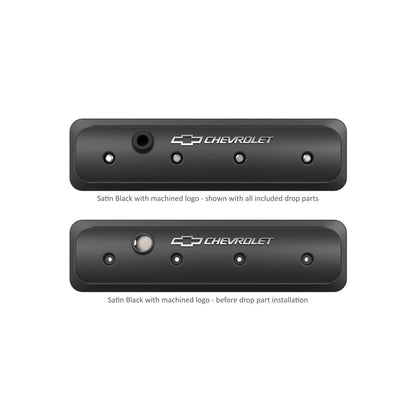 GM Licensed Valve Cover Muscle Series SBC Center Bolt Machined Small Block Chevrolet ZZ6/Vortec Emissions Provision Holley-6