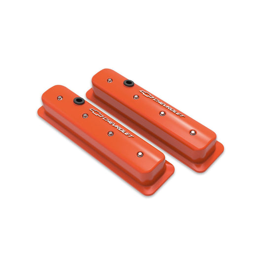 GM Licensed Valve Cover Muscle Series SBC Center Bolt Machined Small Block Chevrolet ZZ6/Vortec Emissions Provision Holley