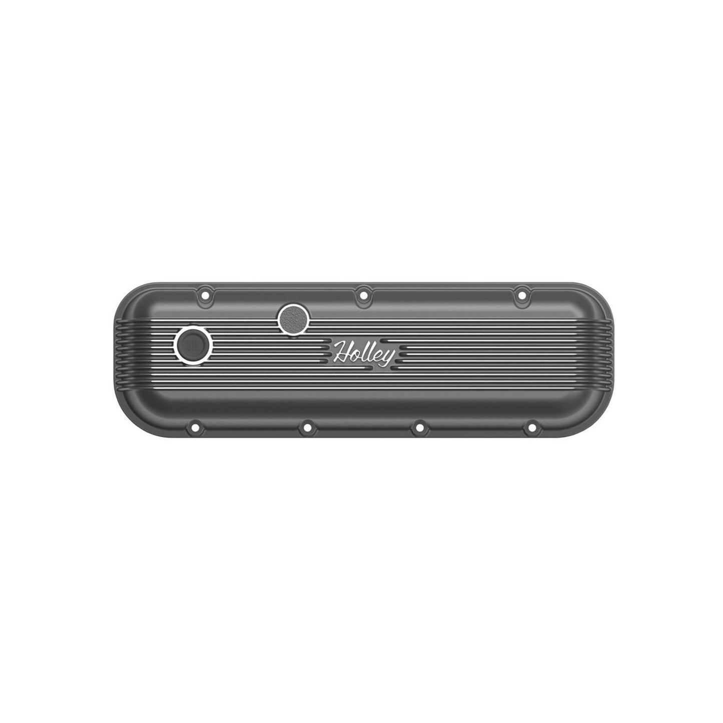 Vintage Series Finned Valve Covers BBC Satin Black Machined Chevrolet Big Block Cast Aluminum Valve Covers Stock or Stock Replacement Valvetrain Holley-3