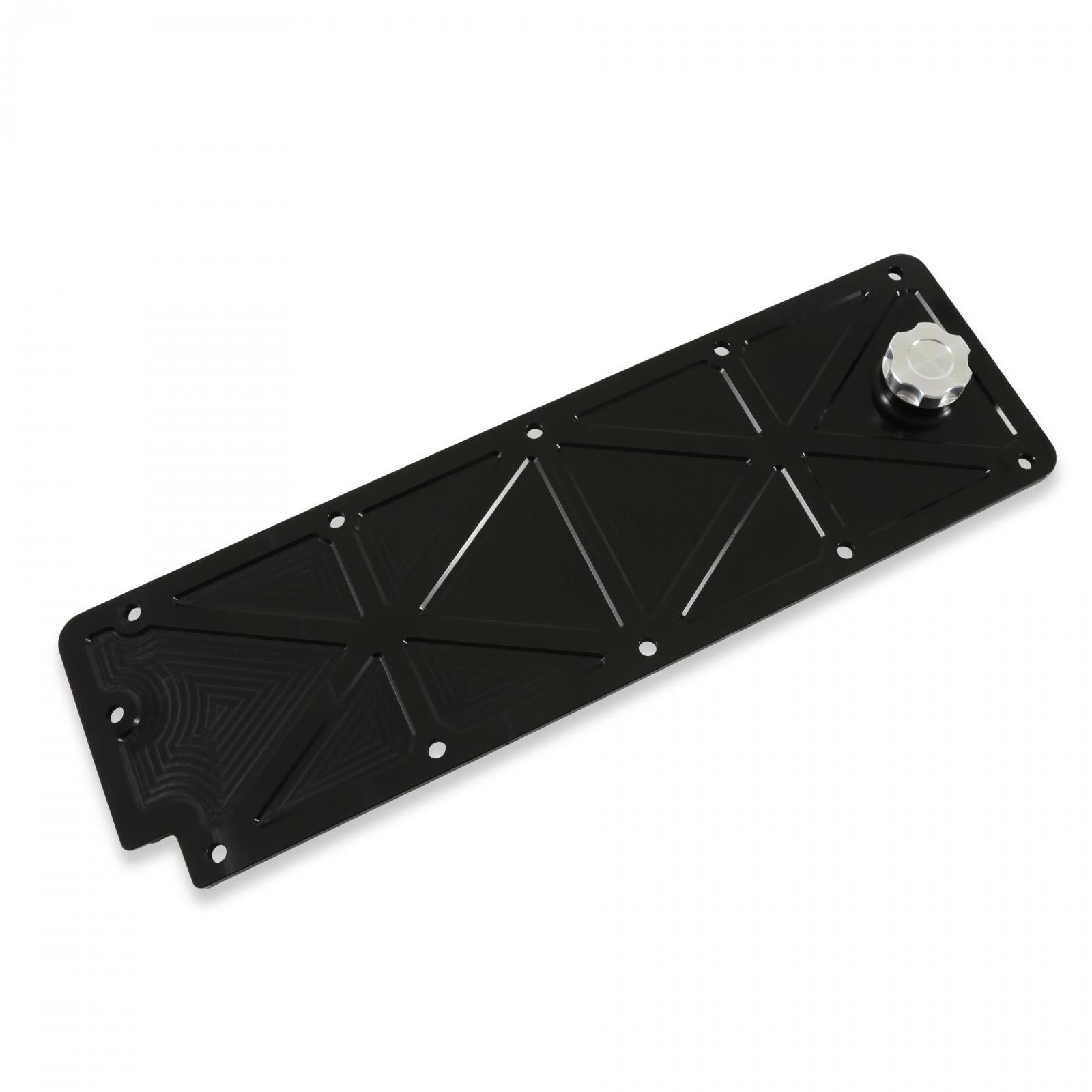 LS Valley Cover with Oil Fill Black Billet for GM LS2/LS3/LS7/LSX Applications, Trussed Design Holley-1